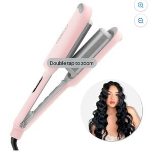 Pink Wave Hair Curler & Crimper - Professional Styling Iron